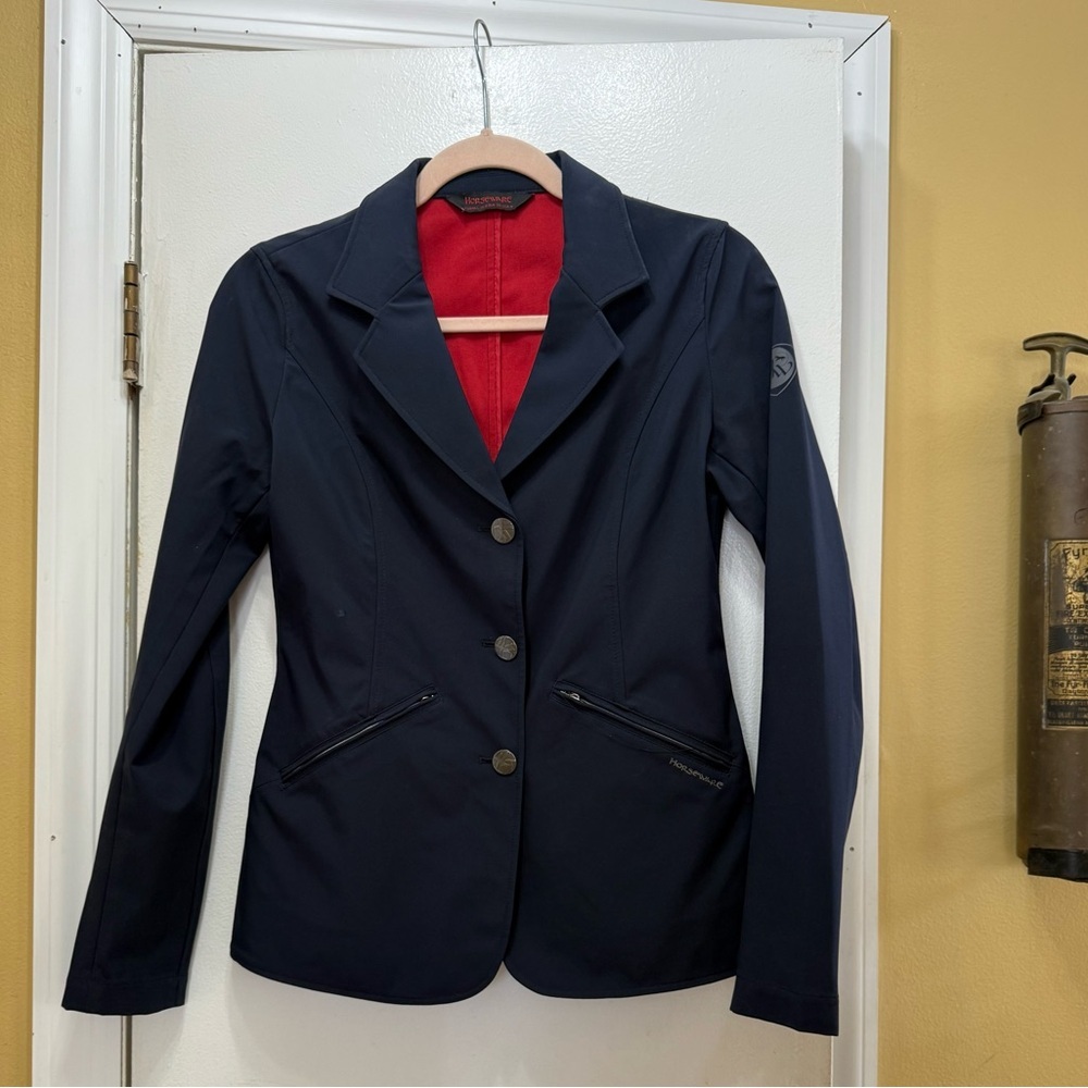 Horsewear Ireland Navy Blue Hunter Show Coat! EUC